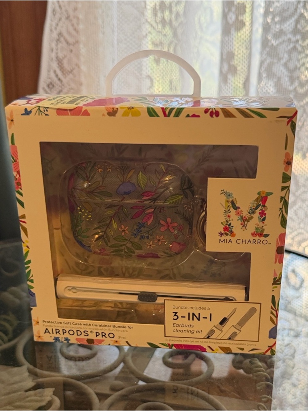 Mia Charro Floral AirPods Pro 3-in-1 Gift Set - Clear Case with Colorful Flowers